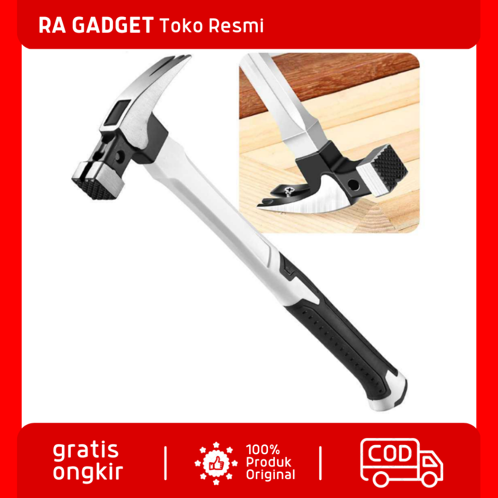 Palu Claw Hammer Magnetic 30mm Square Head / Alat Perkakas Palu Kambing Gerigi Martil Cungkil Magnet