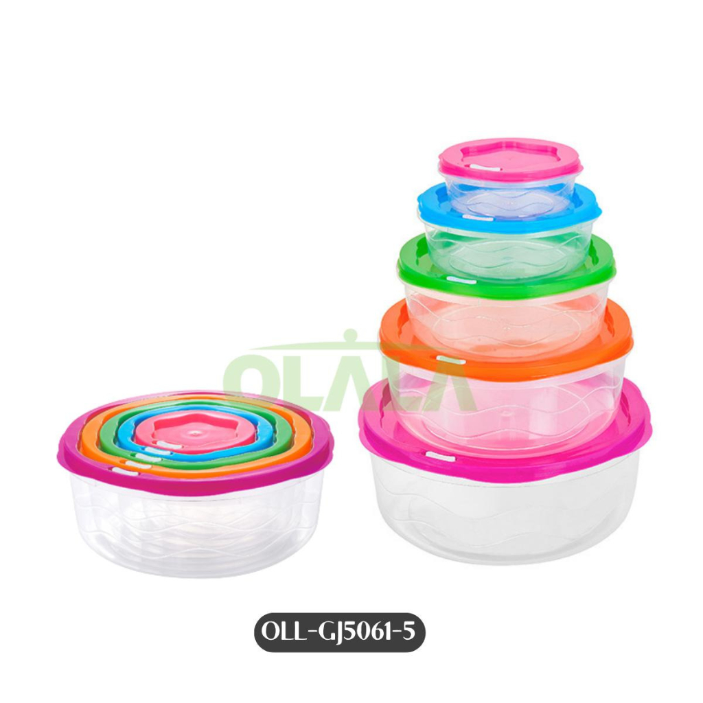 5IN1 KOTAK PENYIMPANAN MAKANAN SET FOOD STORAGE BOX SET MODEL WARNA-WARNI OLL-GJ5061-5 / OLL-GJ5062-5 / OLL-GJ5063-5