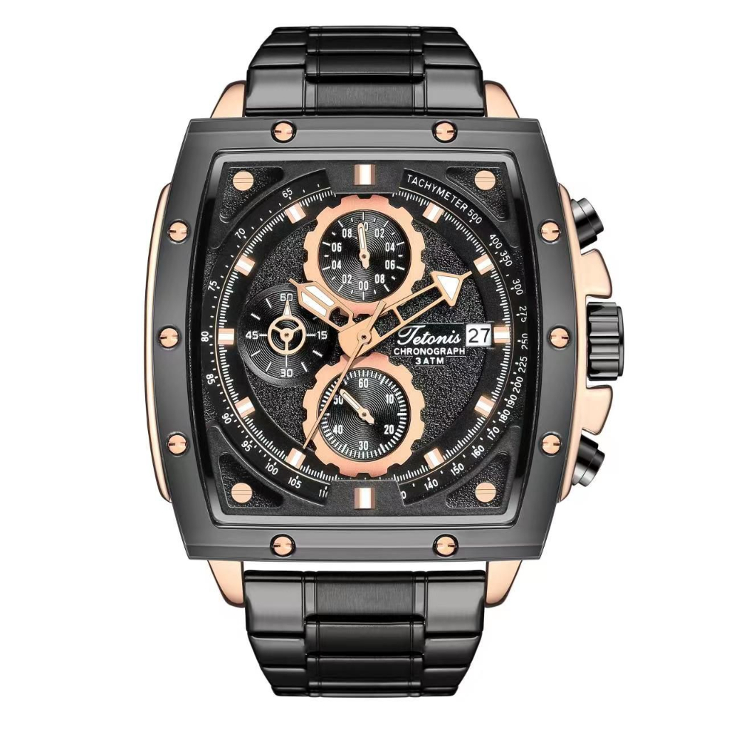 JAMINAN ORIGINAL Jam Tangan Tetonis TS-1002G Strap Stainless steel include Box