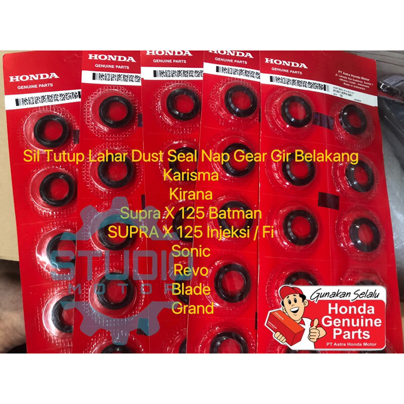 Sil Tutup Lahar Dust Seal Nap Gear Gir Belakang Karisma Kirana Supra X 125 Batman SUPRA X 125 Injeksi / Fi Sonic Revo Blade Grand 27X40X4.5 91251KPH881 Original Honda Ahm HGP