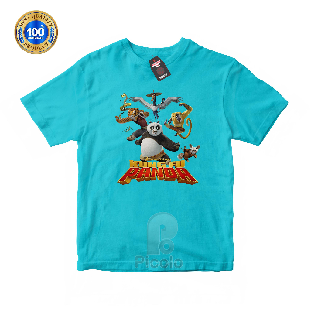 (FREE NAMA) BAJU KAOS ATASAN ANAK MOTIF KARAKTER KARTUN KUNGFU PANDA UNISEX Bahan COTTUN