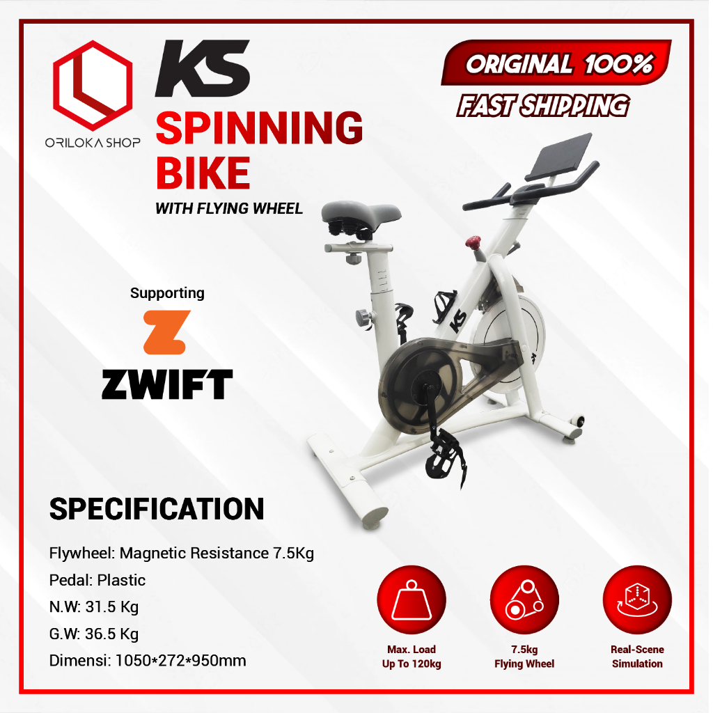 KS Spinning Bike With Zwift APP / Sepeda Statis - Garansi Resmi