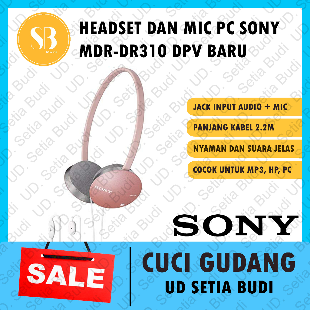 Headset PC Lite Sony MDR-DR 310 DPV Earphone Headphone Asli Jepang