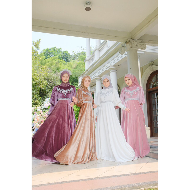 Ounadoutfit Henna luxury dress / dress bludru mewah muslim / baju kondangan wanita / dress lebaran / dress pesta mewah