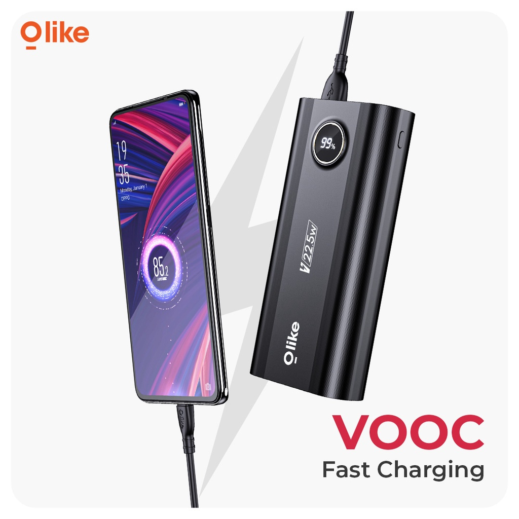 PROMO OLIKE POWERBANK 20000MAH FAST CHARGING 22.5W DISPLAY VOOC TYPE C PD P6 by.sultan