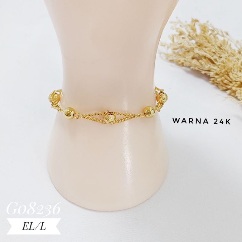 Gelang fashion rantai bola warna 24k gold G08236