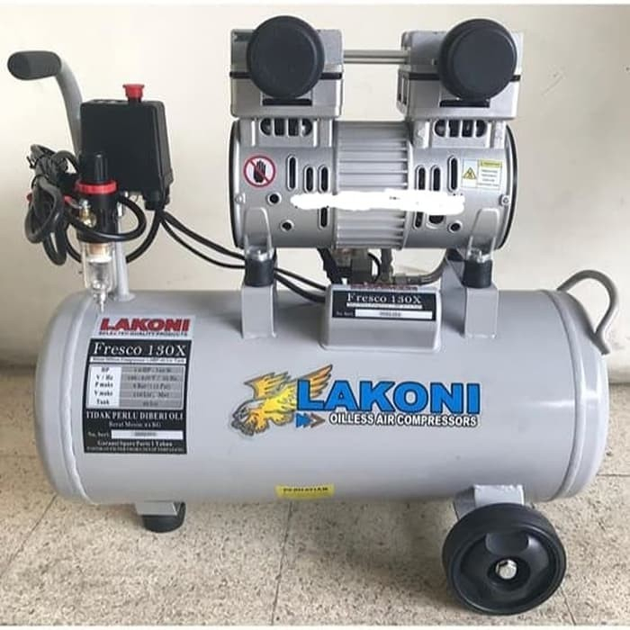 Mesin Kompresor Udara Tanpa Oli 30 Liter 130X LAKONI FRESCO / Electric Oiless Air Compressors 8 Bar Kompressor Listrik 30L 130X LAKONI