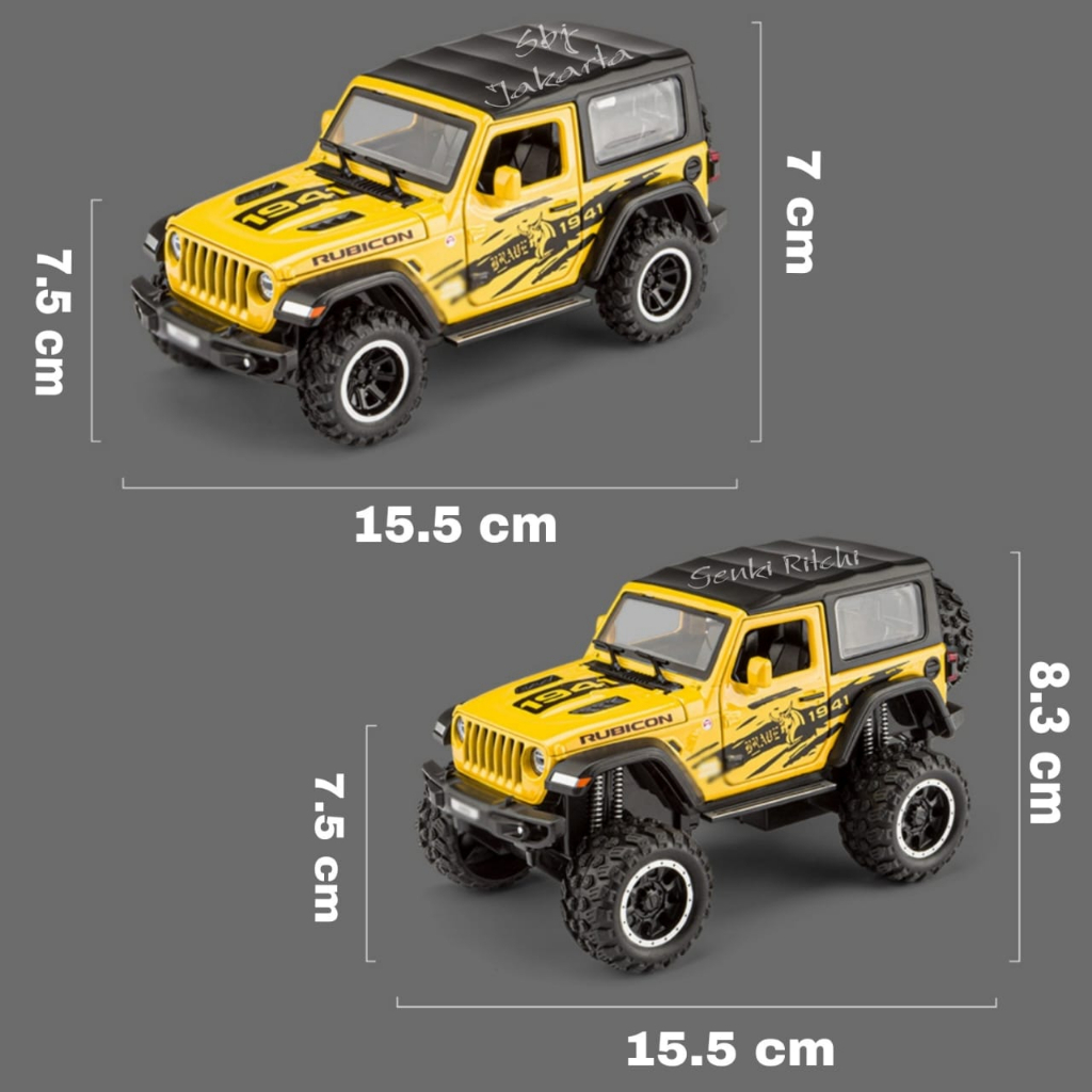 DIECAST MOBIL MINIAUTO JEEP RUBICON METAL SERIES 1:32 DGN TATAKAN