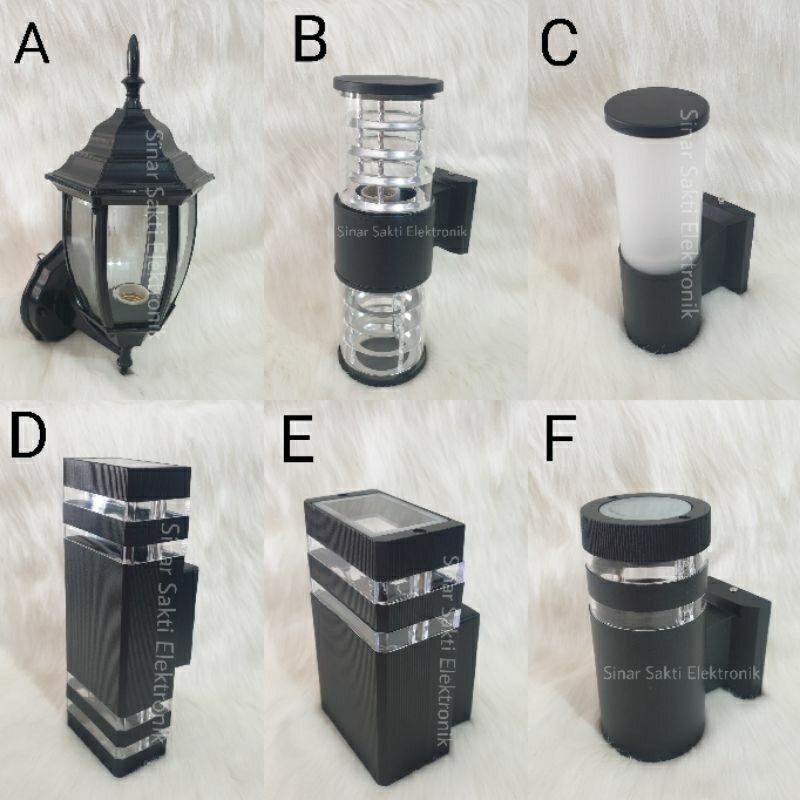 Lampu Dinding Pilar / Lampu Dekor Hias Outdoor Minimalis Modern Kotak Bulat Fitting Tempel