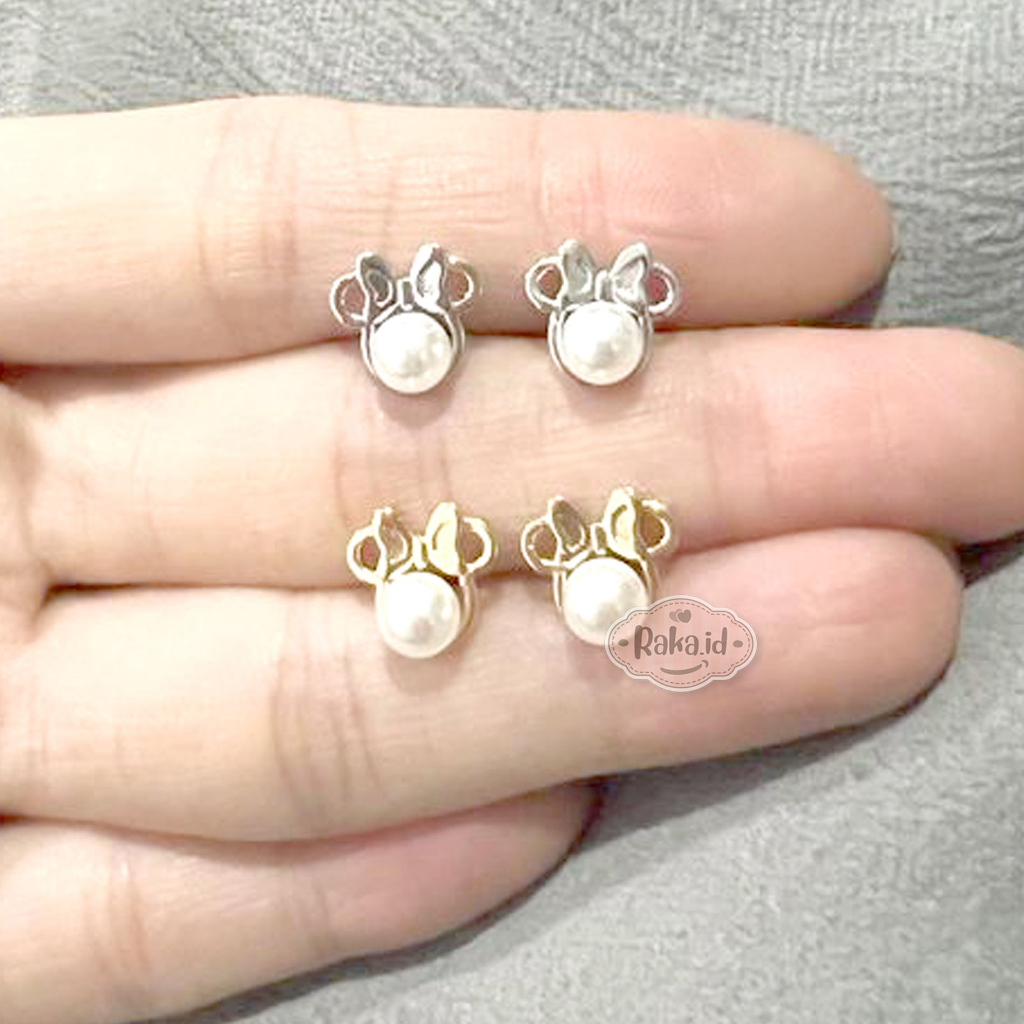 Anting Korean Style Anting Anti Karat Anting Tusuk Motif Minnie Mute Mutiara 1280