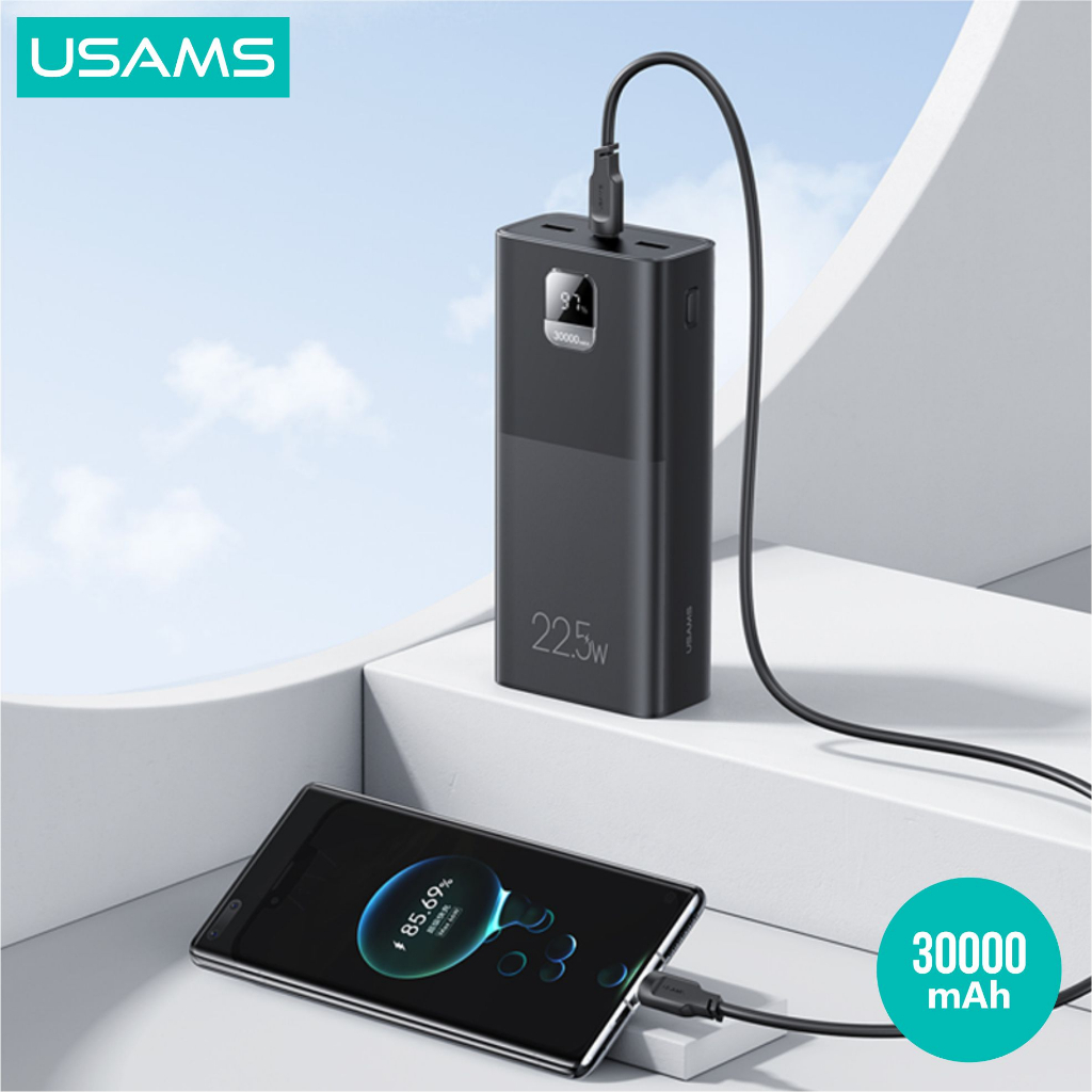 USAMS PB68 Powerbank 30000mAh Fast Charging PD20W QC3.0 22.5W