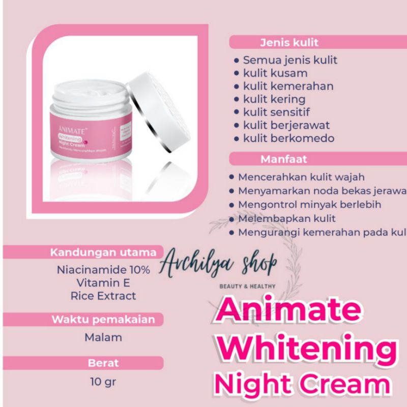 Animate Whitening Night Cream 10gr