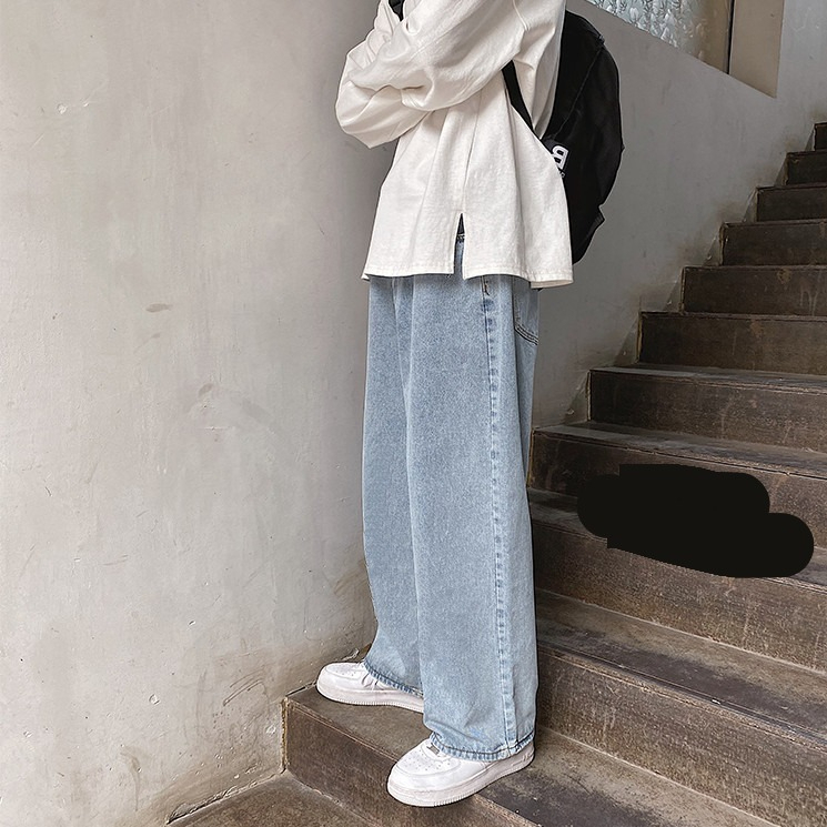 baggy pants pria Celana jeans straight pria longgar oversize celana kulot jeans cowok biru muda celana jeans hitam pria dewasa celana pria keren korean style