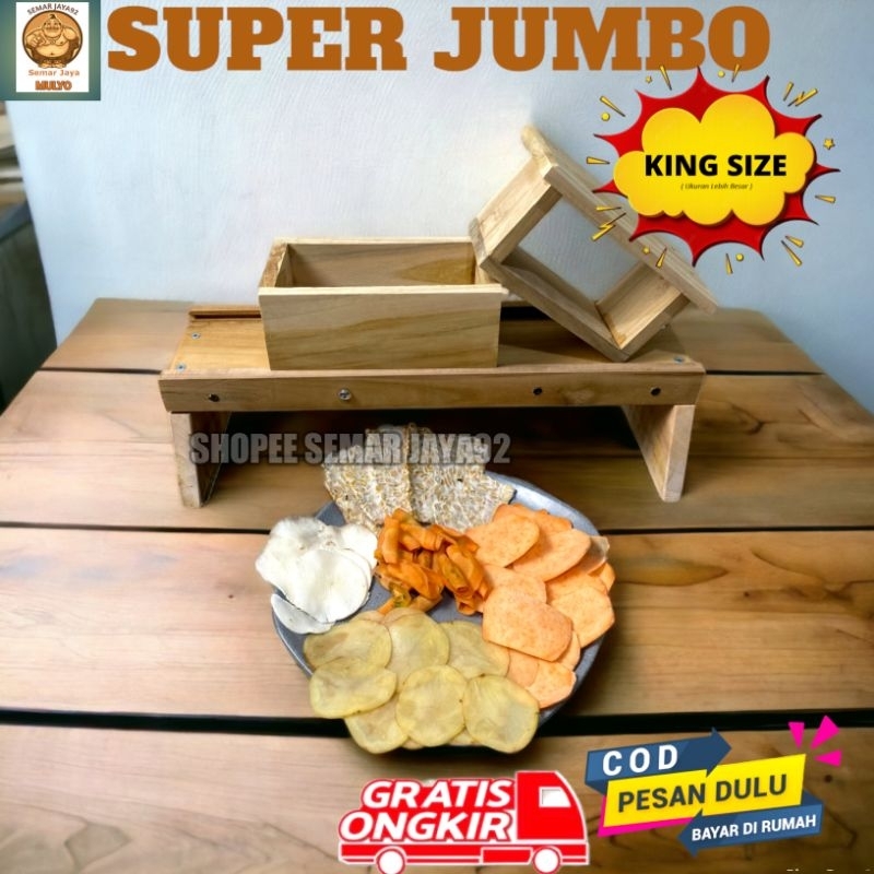 PROMO SUPER JUMBO Pengiris Pemotong Perajang bawang singkong pisang kentang ubi serbaguna KAYU JATI