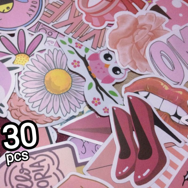 

Stiker Pink Aesthetic Sticker set 30pcs Cute pink Sticker pack