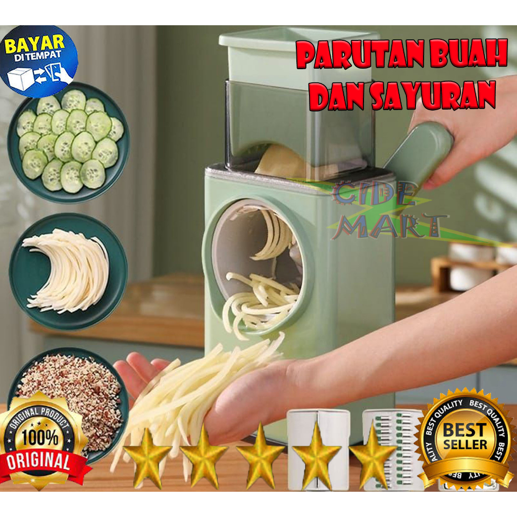 MC Alat Pemotong Sayur Dan Buah Parutan Stainless Serbaguna / Alat Pemotong Sayuran Dan Buah / Parutan Serbaguna Multifingsi / VEGETABLE SLICER MACHINE