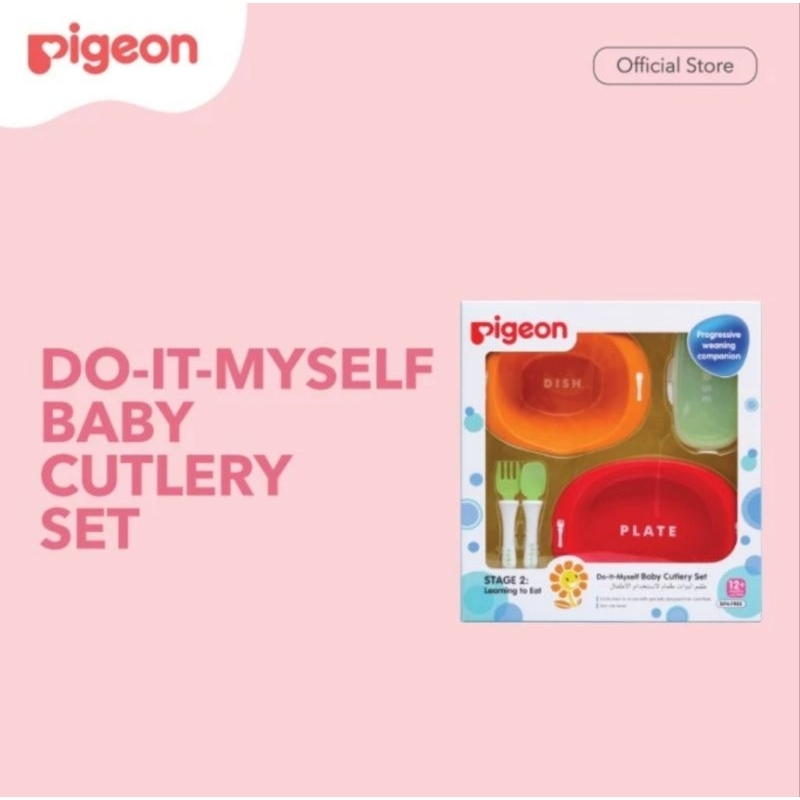 Pigeon Do It My Self Baby Cutlery Set / Set Perlengkapan Makan Bayi Pigeon / Box Kado Bayi