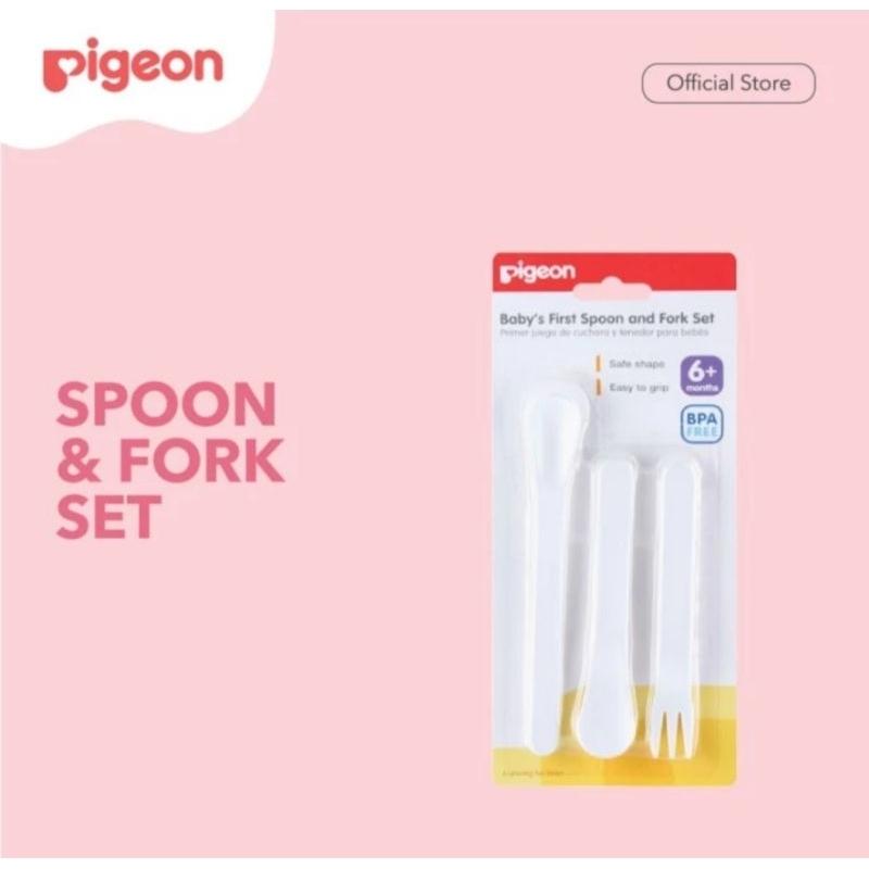 Pigeon Sendok Makan Bayi Set Isi 3 Pigeon Spoon Fork Set Baby Spoon Set / sendok perlengkapan mpasi bubur bayi