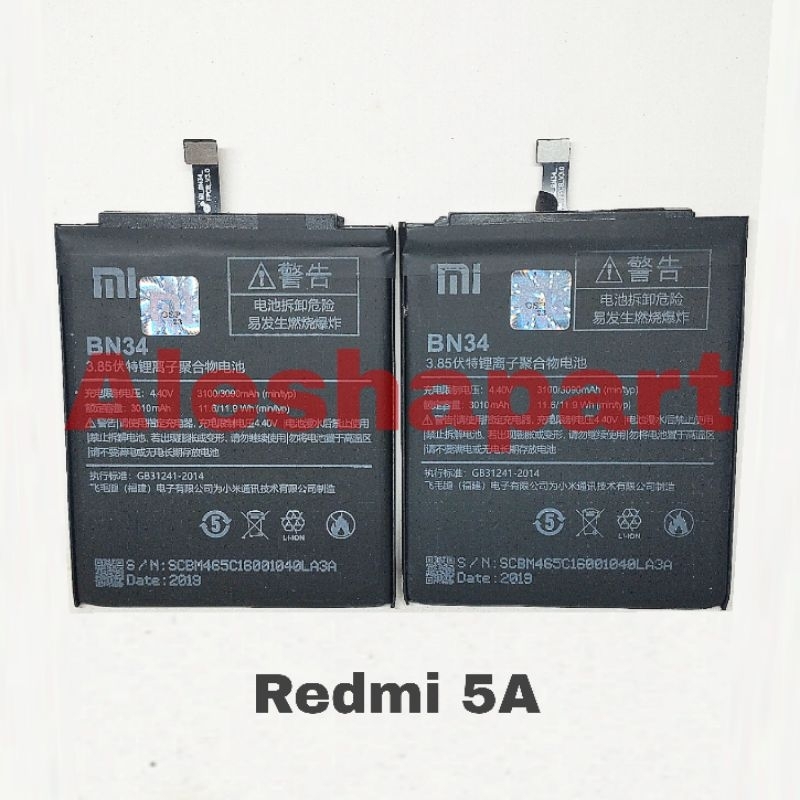 Baterai/Battery XIAOMI REDMI 5A/BN34