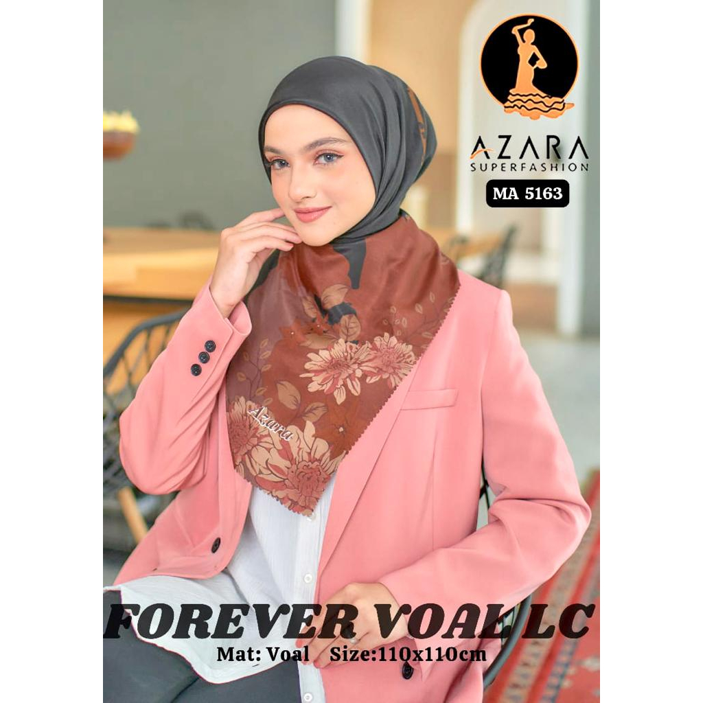 Azara Hijab Segiempat Forever Voal Motif Lasercut Terbaru