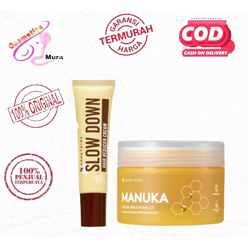 [ waxing dan inhibitor ] somethinc manuka sugar waxing || waxing bulu somethinc home kit || somethinc slow down hair reducer cream 30 gr