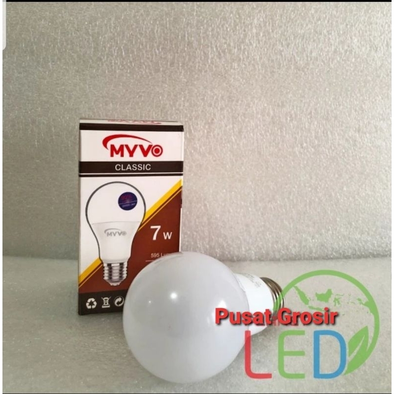 Lampu Led MYVO CLASSIC 7 Watt 7W Garansi 1 Tahun Cahaya Putih Dan Kuning Super Terang