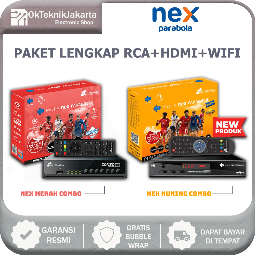 Receiver Parabola Dan Set Top Box Nex Parabola Combo (DVB S2 &amp; DVB T2)