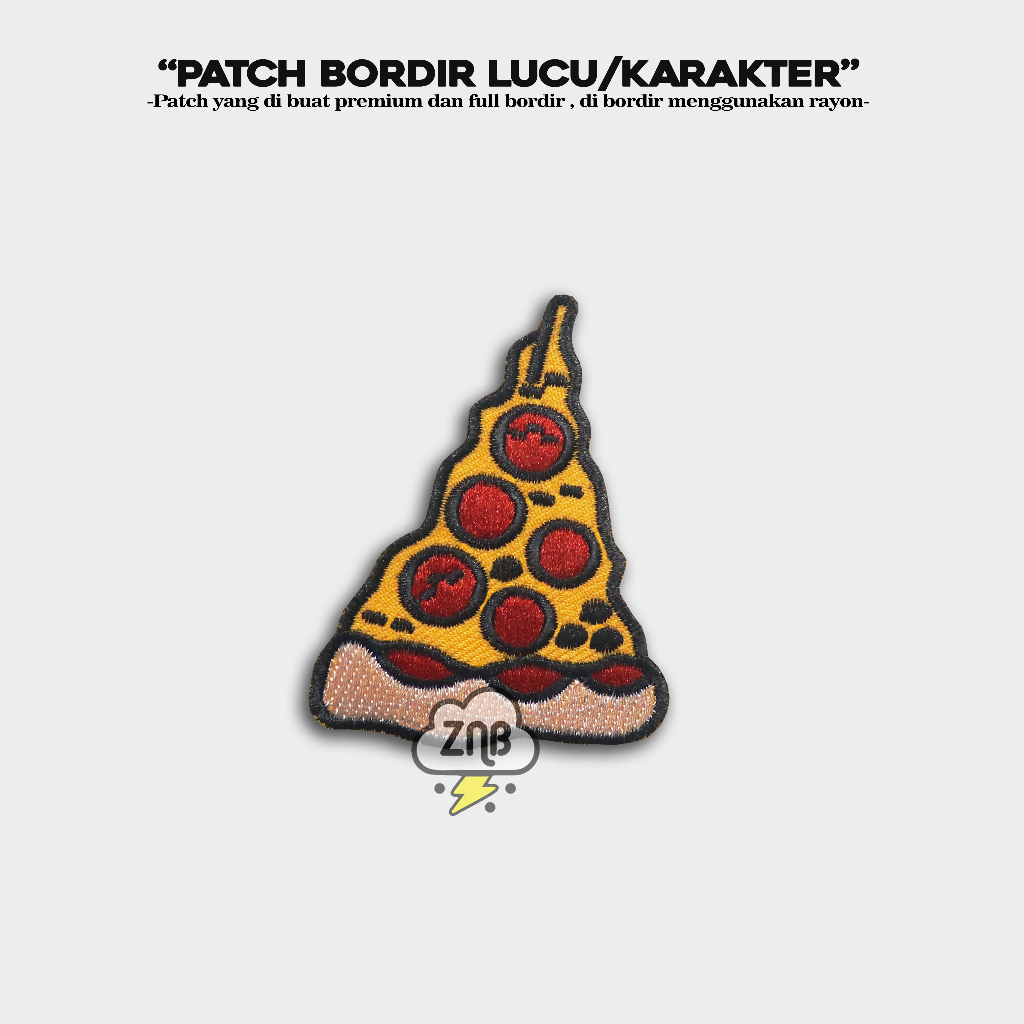 PATCH BORDIR PIZZA EMBLEM BORDIR KARAKTER PATCH LUCU