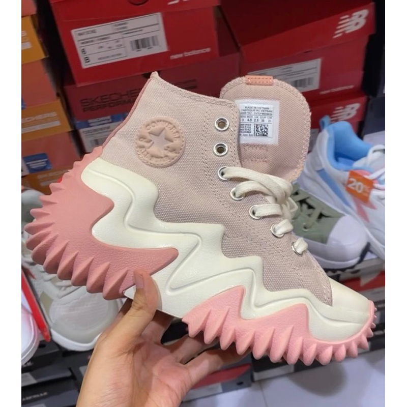 CONVERSE Run Star SALE Hi Motion Baby Pink Sepatu Converse Run Star Ori