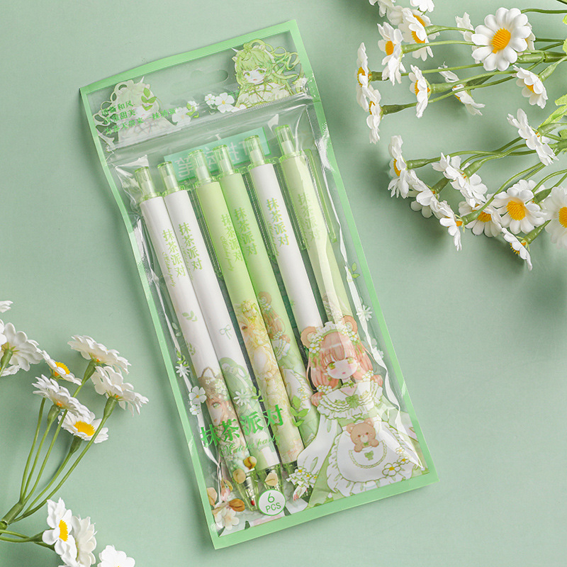 6 pcs Pulpen import berkualitas design cantik dengan warna menawan