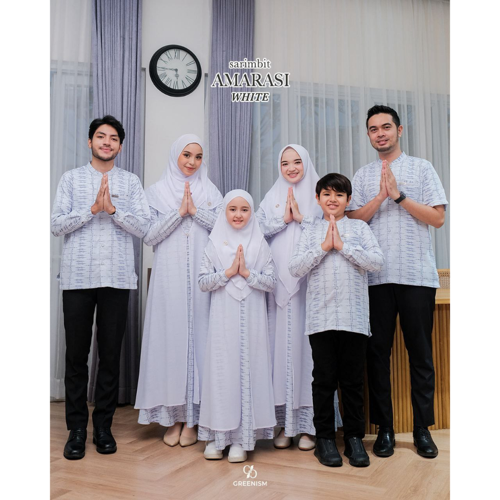 Greenism Sarimbit Amarasi (White) Quality Premium Syar'i - Family Set