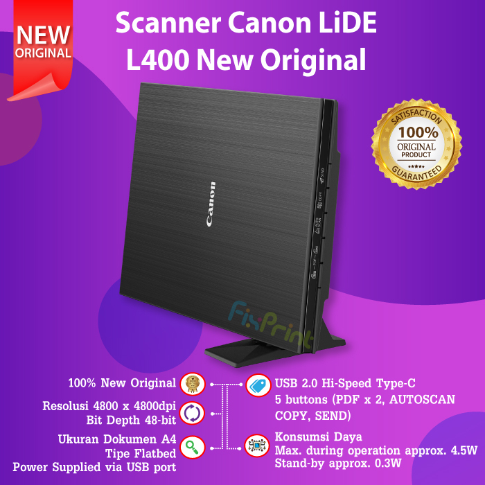 Scanner Canon LiDE L400, Scanner Flatbed CanoSacan LiDE 400 New Original