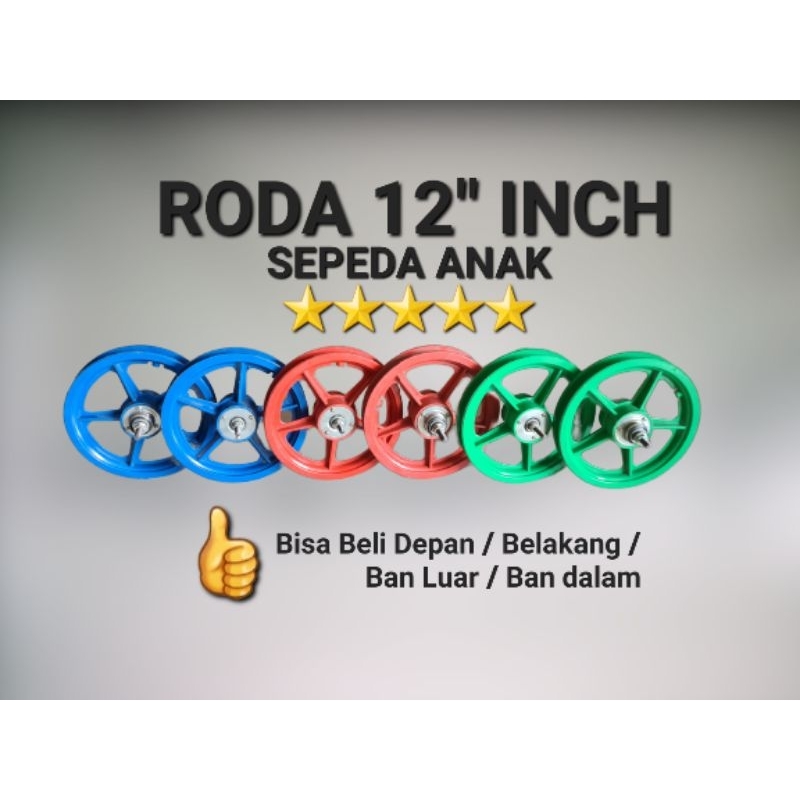 RODA VELG SEPEDA ANAK VELK MINI BMX 12 INCH MODEL PALANG RACING SAMPING