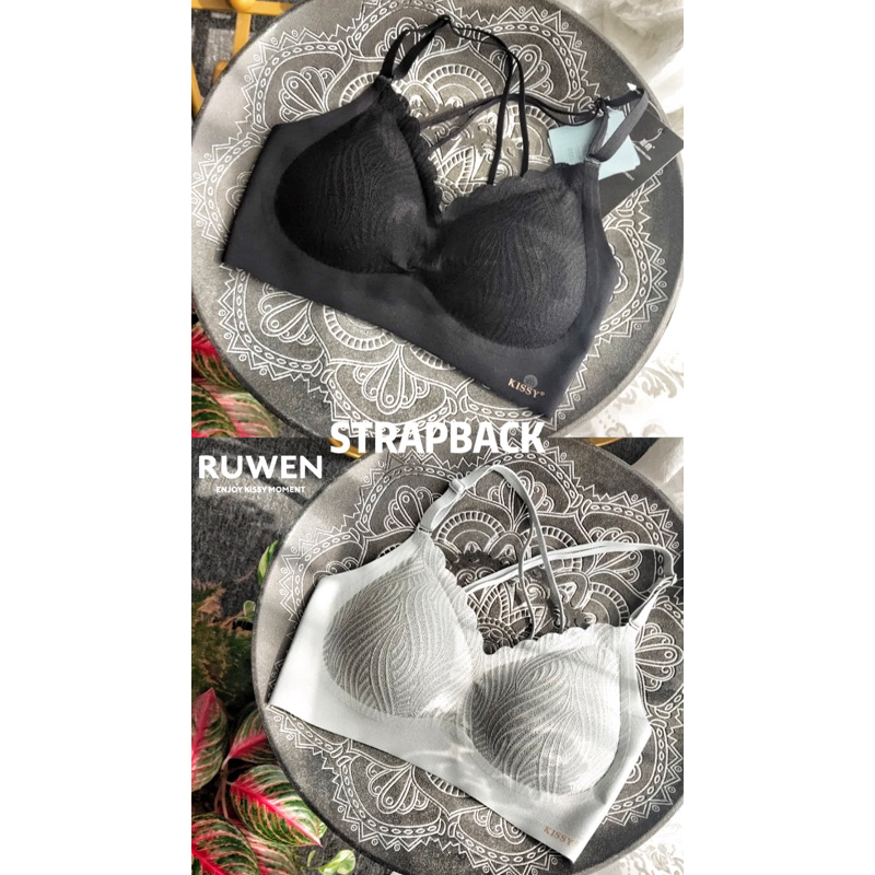 Kissy Bra / Kissy Lingerie Set / Pakaian dalam wanita / Bra Tanpa Kawat / Bra Wanita Tanpa Kawat