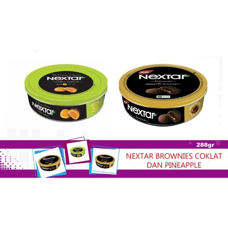 Nabati Nextar Pineapple/Nabati Nextar Brownies Kaleng 288 Gram