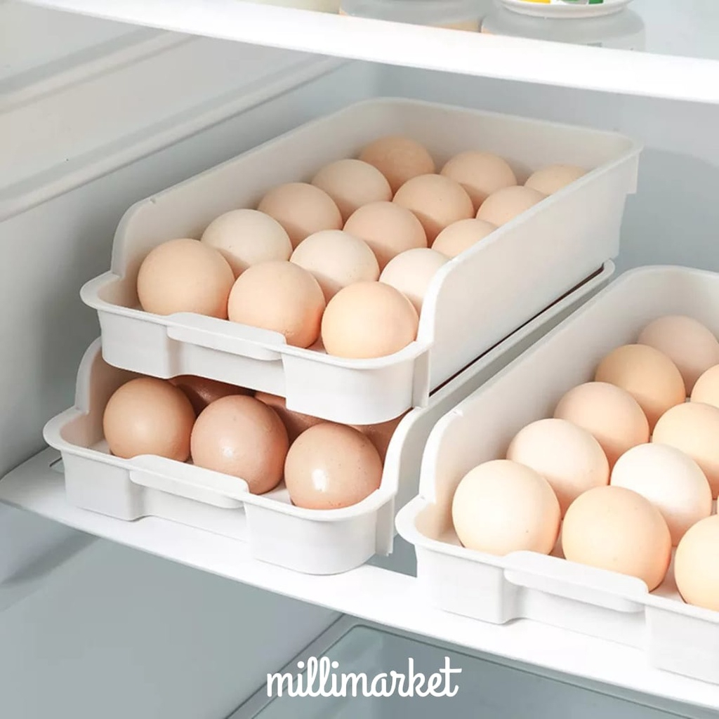 (SNAPCORNER) EGG STORAGE CONTAINER 15 SLOT / egg storage refrigerator / tempat telur susun 15 lubang 1kilo / Rak telur susun simpan kulkas