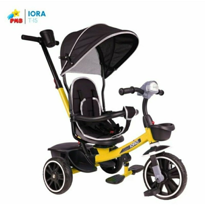 Sepeda Roda Tiga anak PMB IORA T15 Tricycle musik dorongan seatbelt