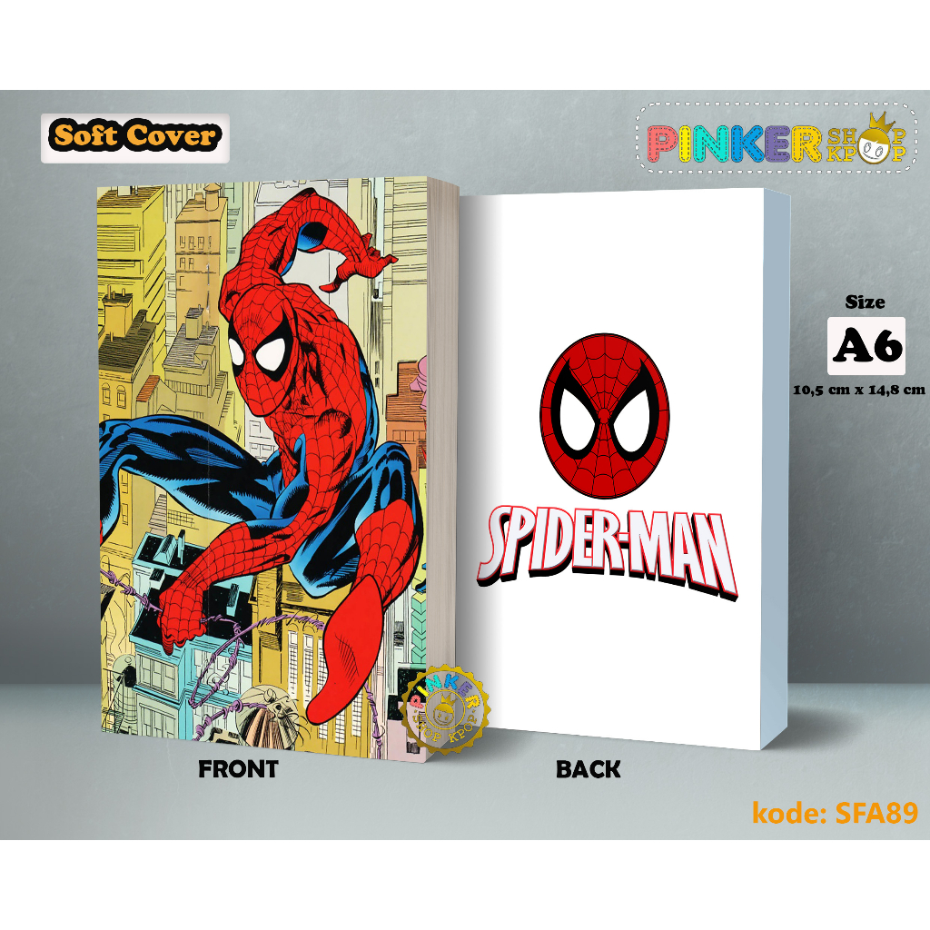 

(SFA89) Pocket Note Anime Marvel Komik klasik Spiderman Softcover A6/A5 Buku Tulis catatan Notes Agenda Planner Jurnal