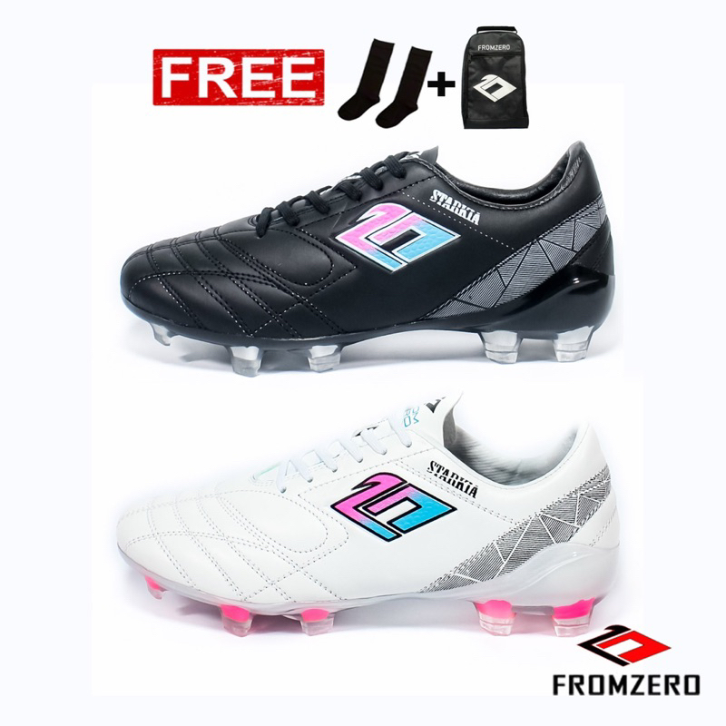 Fromzero - Sepatu Sepak Bola Pria Fromzero Starkia Revolted Black White FG IN Original