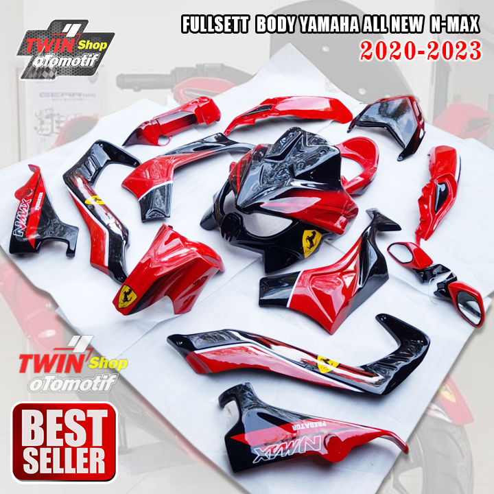 PAKET BODY PREDATOR NEW NMAX 2020-2023 FULL SET BODY PREDATOR ALL NEW NMAX RED FERRARI