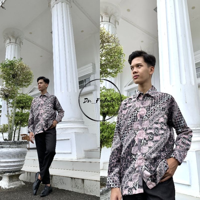 COD//KEMEJA BATIK//KEMEJA BATIK LENGAN PANJANG//KEMEJA BATIK COUPLE LAVENDER, LILAC//TERLARIS