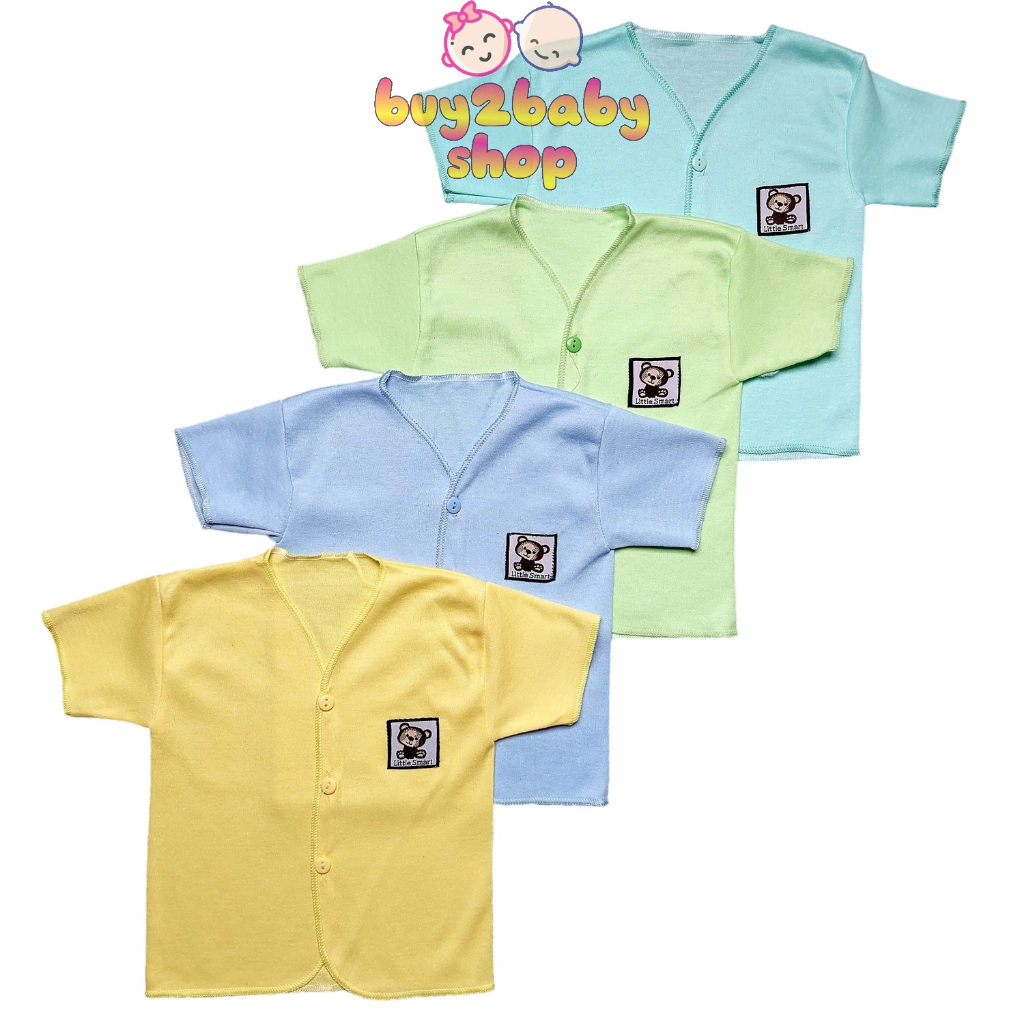 6 PCS Baju bayi lusinan atasan lengan pendek katun murah Little Smart Airin Baby usia 0-3 Bulan isi 1-6 PCS