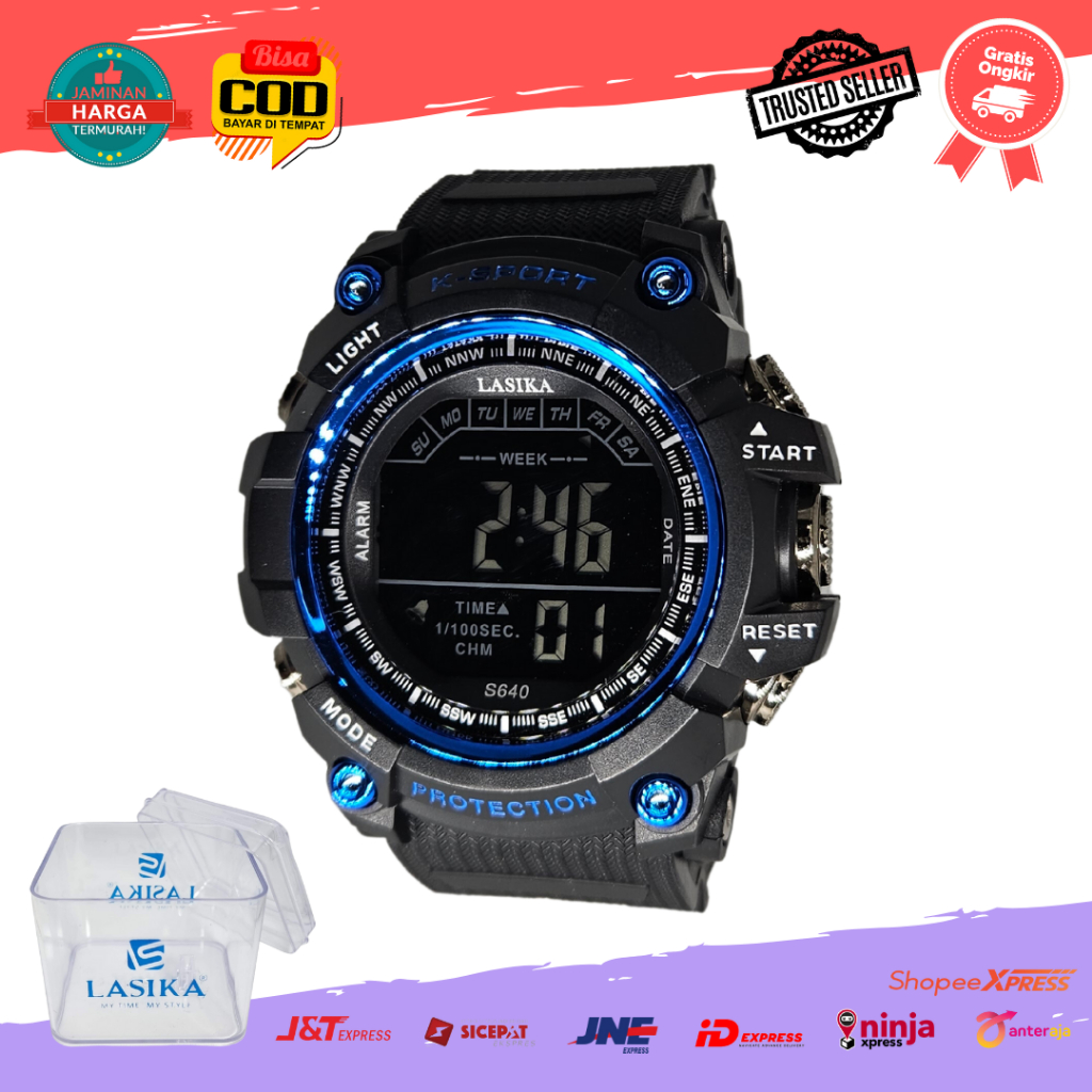 [COD] Jam Tangan Sport Digital Anak Remaja Pria Cowok  Lasika 607 Besar Water Resist Anti Air