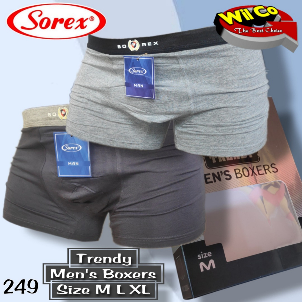 K249D - (DIJUAL PER 1 BOX ISI 2 Pcs) CELANA DALAM BOXER PRIA DEWASA SOREX SIZE M - XL