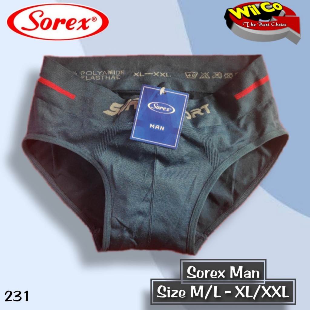 K231 - [Harga Per 1 Potong] CELANA DALAM SEGITIGA PRIA [ BRIEFT] SOREX SIZE (M-L) - (XL-XXL)