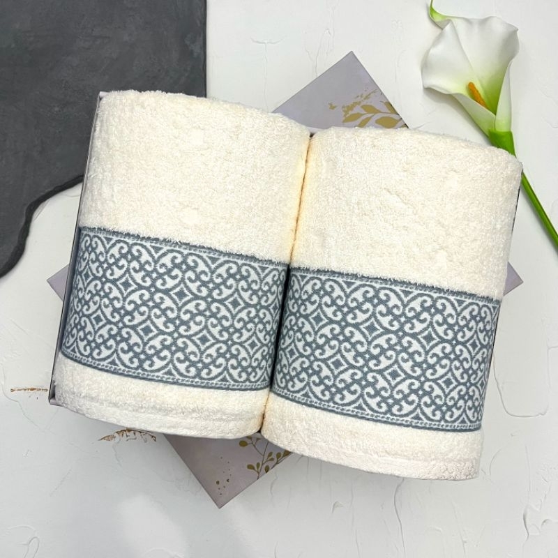 Handuk Couple Terry Palmer Signature Motif Thalia Uk.140x70 ( Bordir Nama + Box )