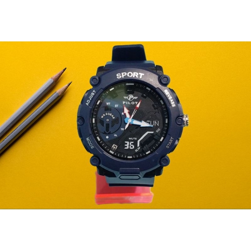 Jam Tangan Pilot Pria Anak Ori Rubber Analog Cod