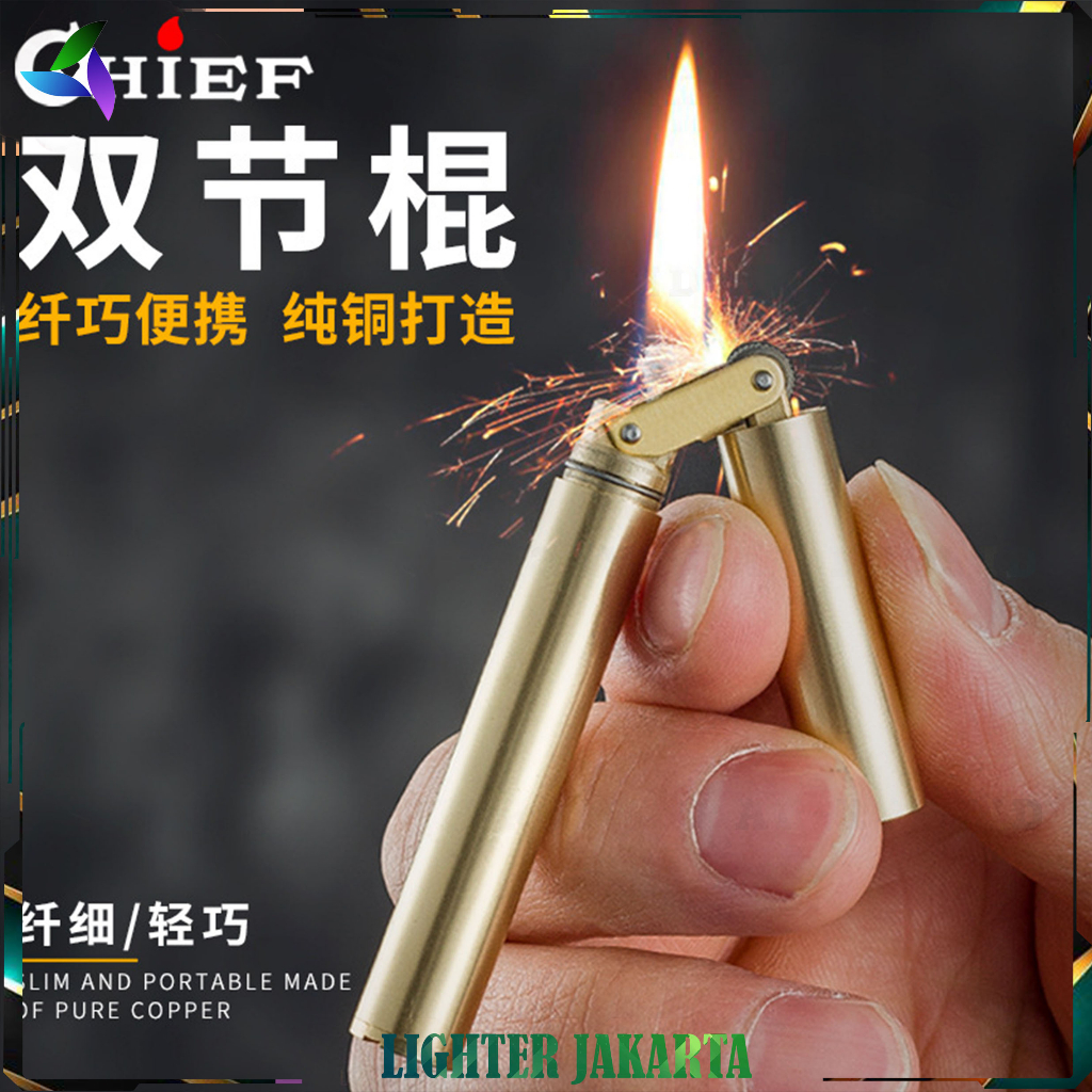 Korek Api Minyak Retro Slim Stick Nunchaku Chief Lighter 3980