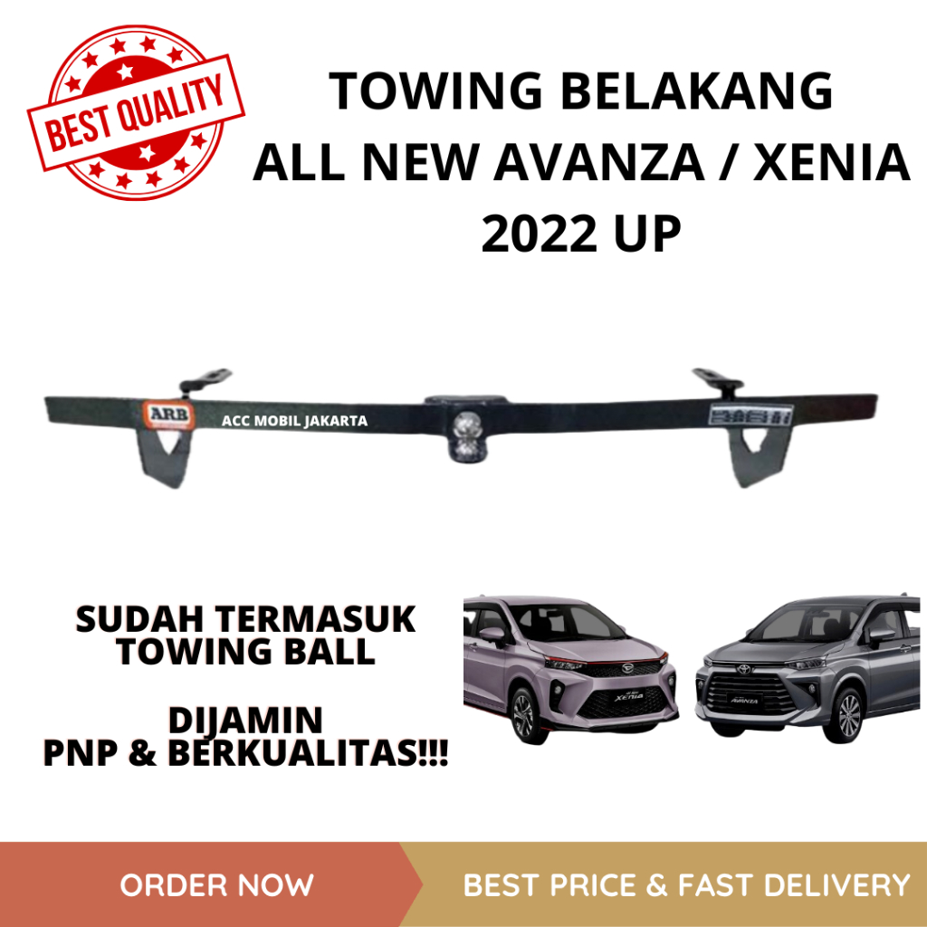 TOWING BAR BELAKANG ALL NEW XENIA AVANZA VELOZ 2022 2023 - TOWING BESI PENGAMAN BEMPER BELAKANG ALL 