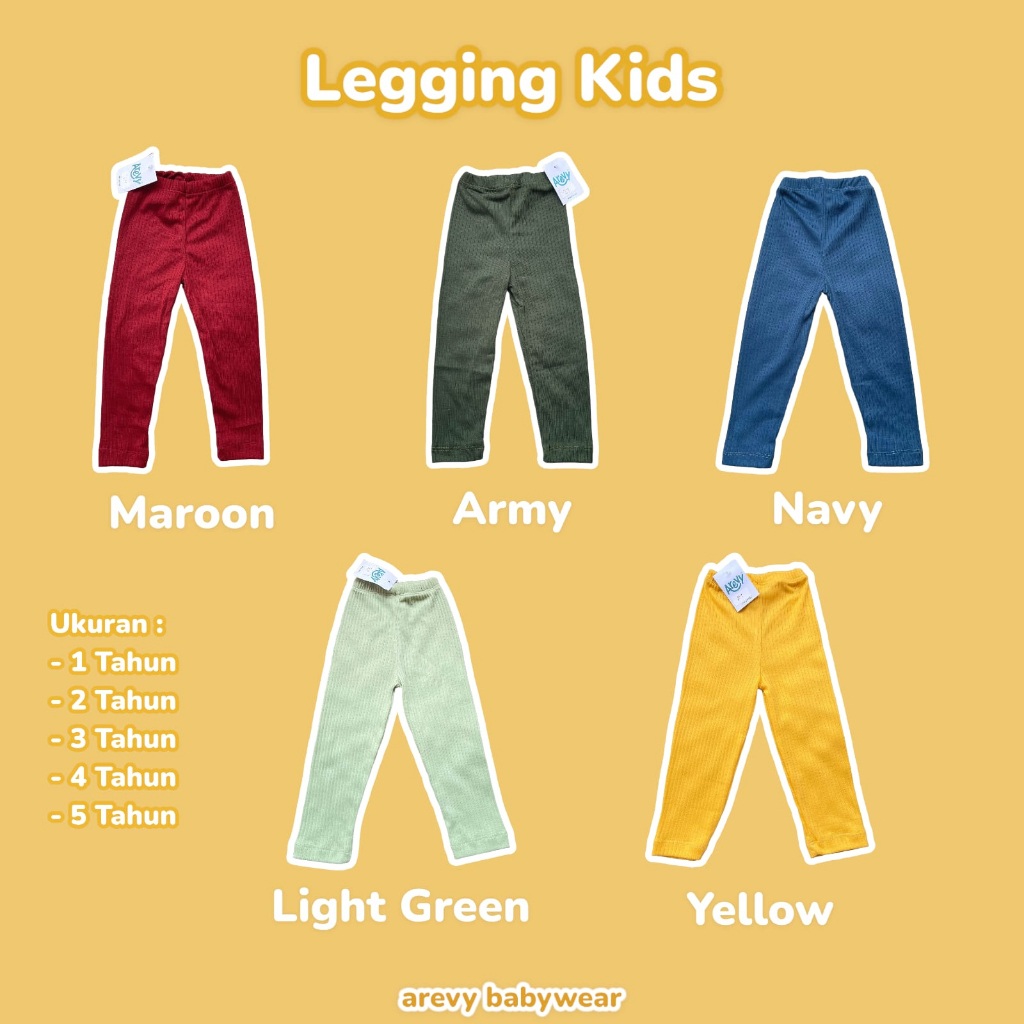 Legging Libby Earth Color Series Grup 3  0-6 Tahun 100% Cotton Premium Arevyonlineshop Baju Bayi Celana Bayi